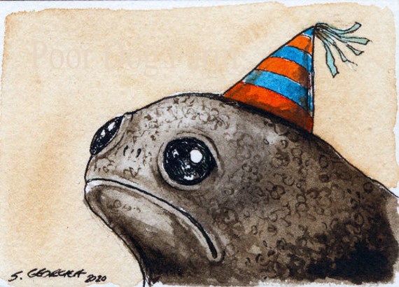 A Black Rainforest Frog in his Party Hat