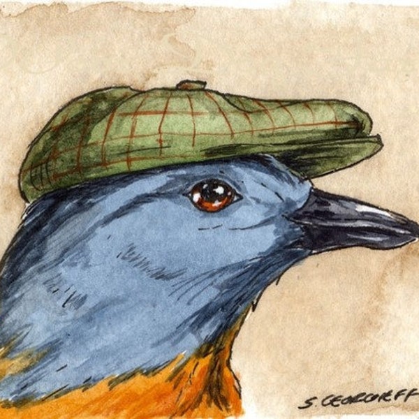 The Passenger Pigeon ~~ No 25  of 100 series- ~ signed watercolor print
