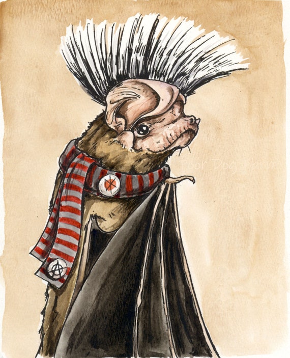 A Punk Rock Chapin's Free-Tailed Bat   (an original hand painted bat)