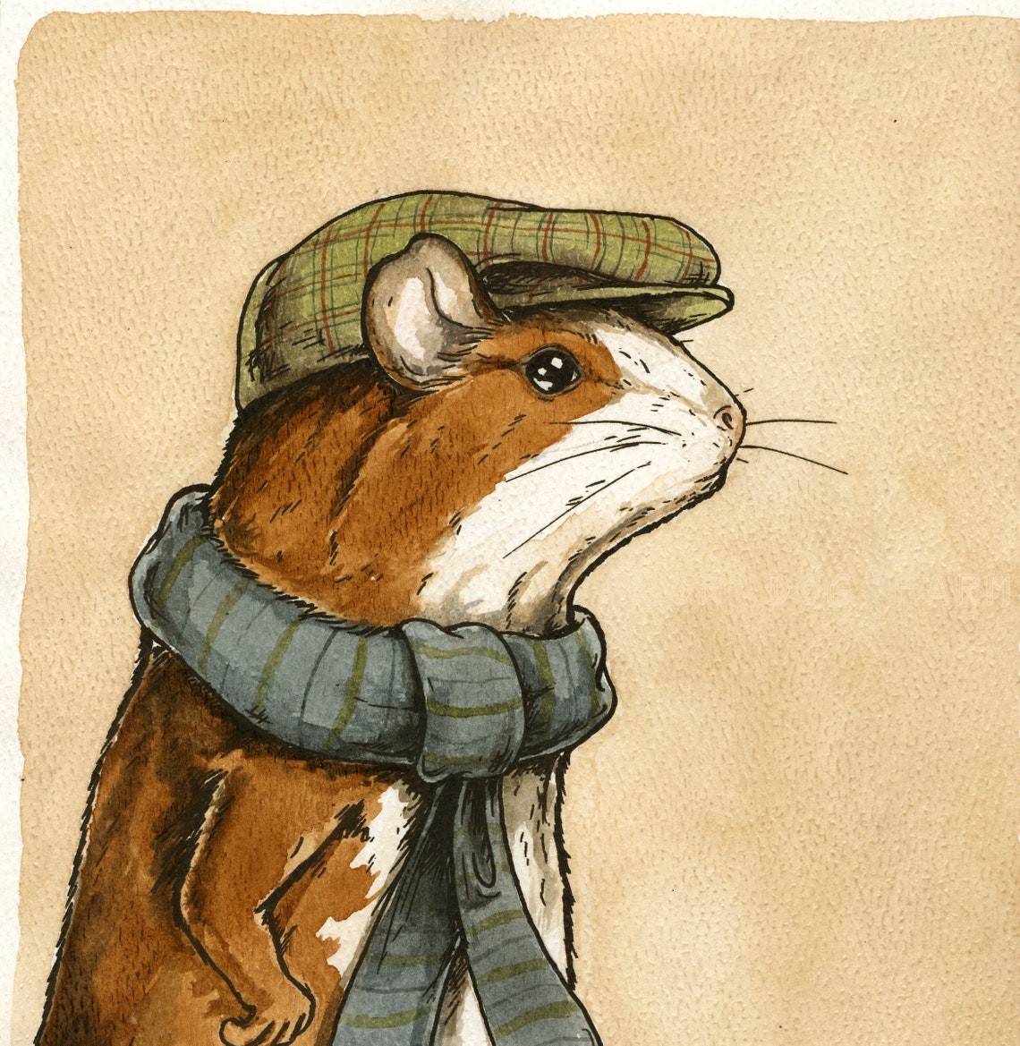 A Dapper Guinea Pig (an Original Hand Painted Hare) - Etsy
