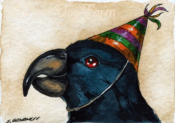 The  Guadeloupe Amazon~~ No 51  of 100 series- ~ signed watercolor print