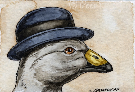 The North Island Goose ~~ No 92 of 100 series- ~ signed watercolor print