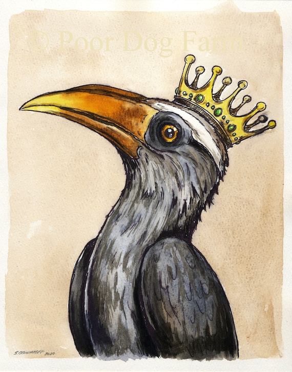 A Royal Hornbill King (an original hand painted queen)