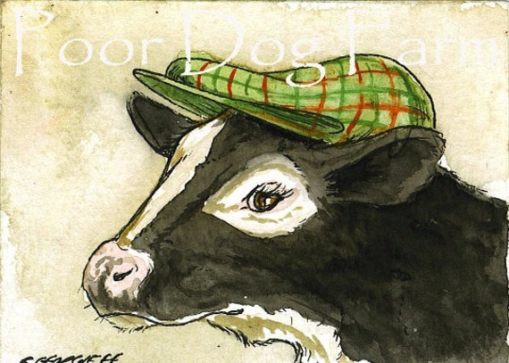 A Dapper Cow in a hat