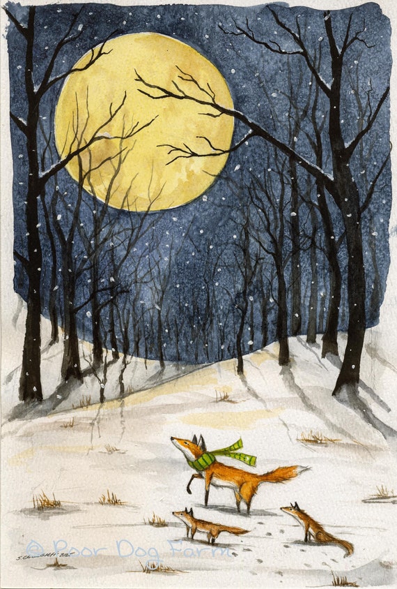 Into the Snowy Woods -  Signed Print ~