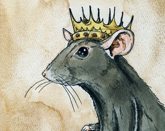  Vintage Rat King Art Print, Animal Art Print, Classic Art, A Rat  In Full Crown On Canvas, Vintage Animal Print, Rat King Wall Art : Handmade  Products