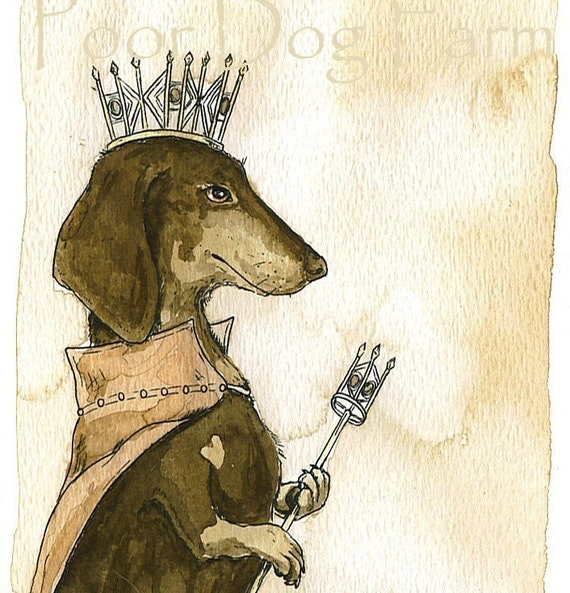 Dachshund Queen  8x10 Sepia Print