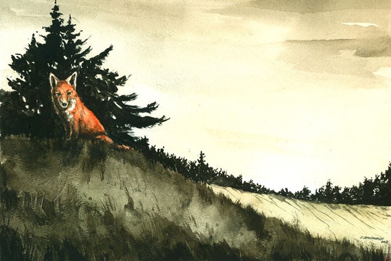 Fox Ridge - Watercolor print-