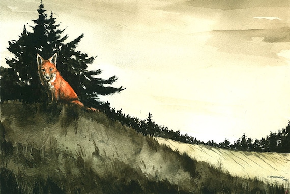 Fox Ridge - Watercolor print-