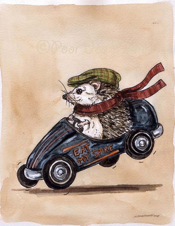 Eat My Spike ~ Go Hedgehog Go ~ (Limited Edition # Painted Prints)