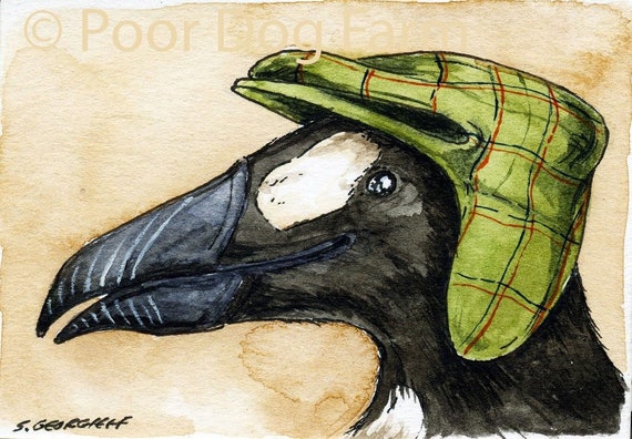 The Great Auk~~ No 1  of 100 series- ~ signed watercolor print