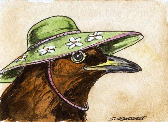 The Raiatea Starling ~~ No 23  of 100 series- ~ signed watercolor print