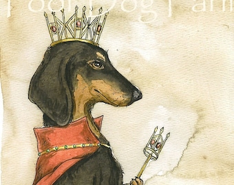 Dachshund Queen (an original hand painted queen)