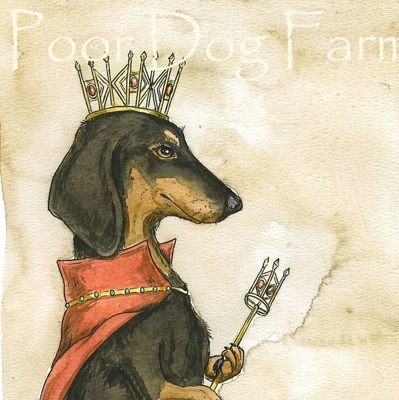 Dachshund Queen (an original hand painted queen)