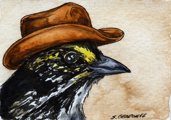The Dusty Seaside Sparrow~~ No 56 of 100 series- ~ signed watercolor print