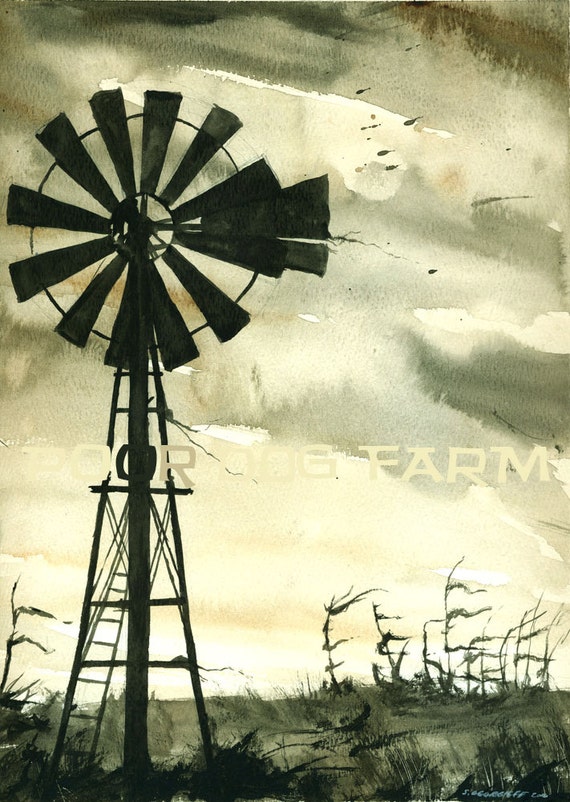 October Winds - watercolor print
