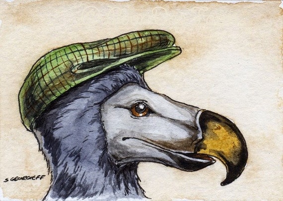 The Dodo~~ No 49  of 100 series- ~ signed watercolor print