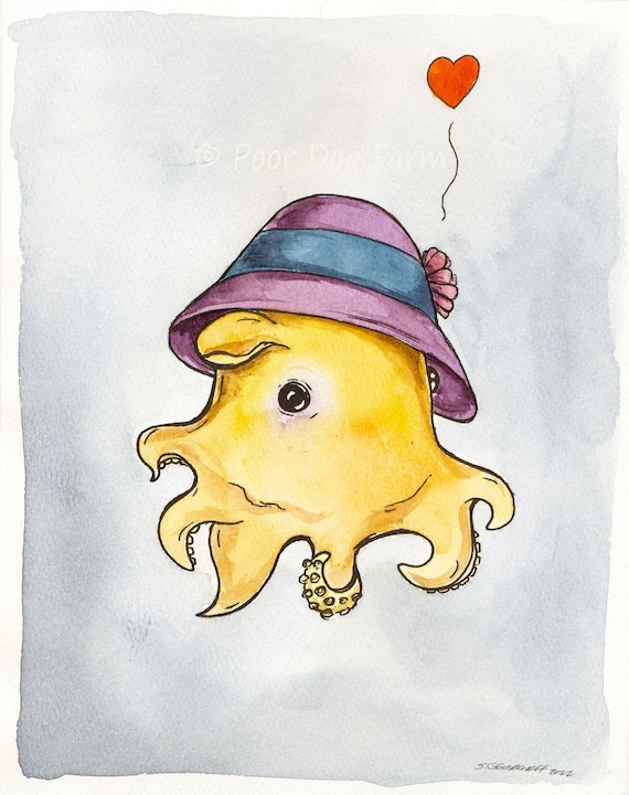 A Beautiful little Dumbo Lady Octopus (an original hand painted queen)