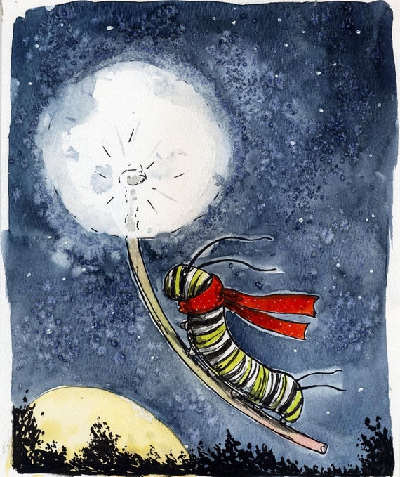 Fly Little Caterpillar Fly  (Limited Edition # Painted Prints)