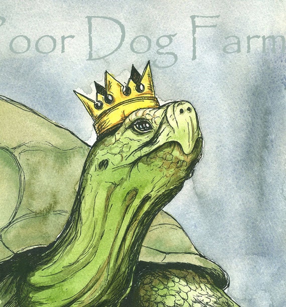 Tortoise King (an original  painted queen) 8 x 10