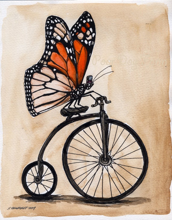 The Monarch Butterfly Takes a Ride  (an original hand painted little one))