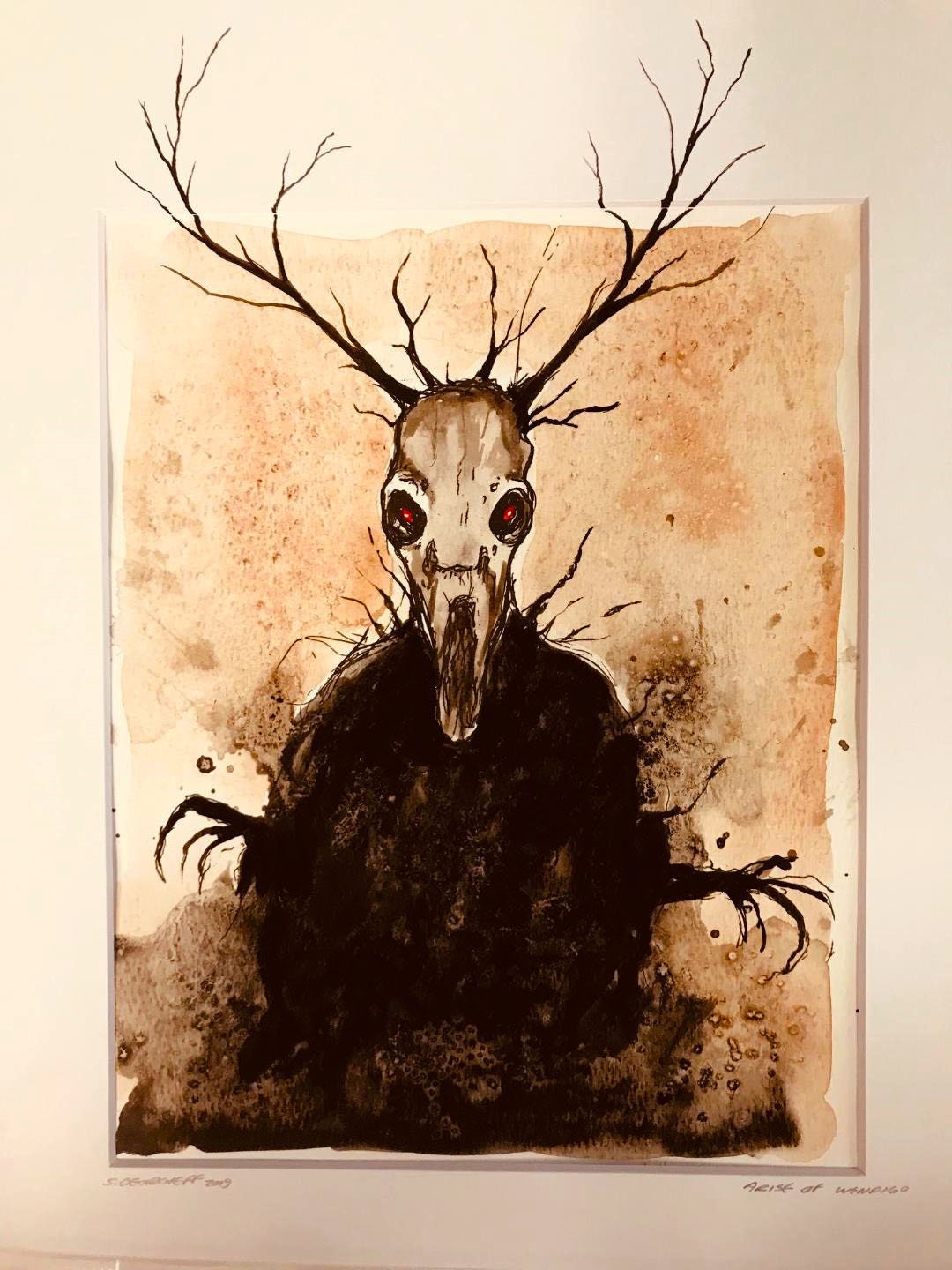 Arise the Wendigo (an original hand painted artwork)