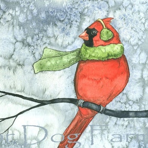 Cold Cardinal Winter 8 x 10 print image 1