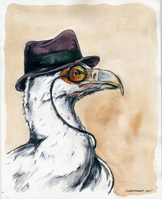 The Palm-Nut Vulture (an original hand painted one)