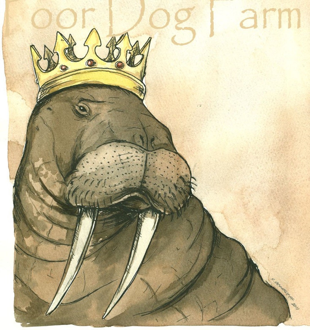 Goo Goo Goo Joob....i Am the Walrus King an Original Hand Painted King