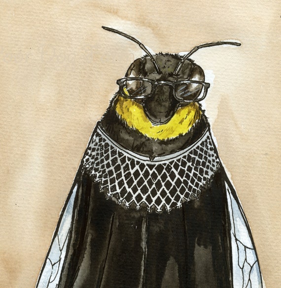 I Dissent Bee.   (an original hand tribute to RBG)