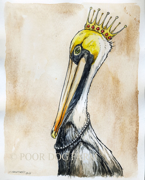 A Royal Pelican Queen (an original hand painted queen)