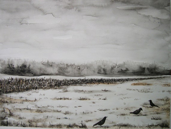 Plank Road - watercolor PRINT