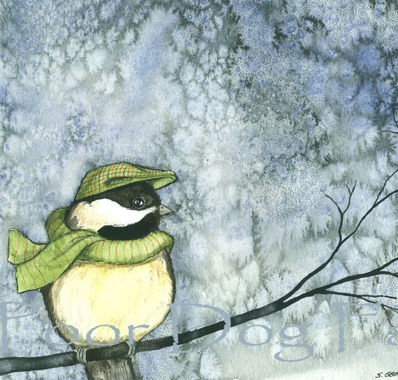 Cold Chickadee Winter  -  8 x 10 print