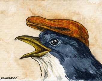 The Guam Flycatcher ~~ No 97 of 100 series- ~ signed watercolor print