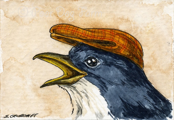 The Guam Flycatcher ~~ No 97 of 100 series- ~ signed watercolor print