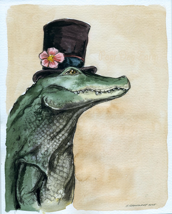 A Dandy Alligator (an original hand painted one)