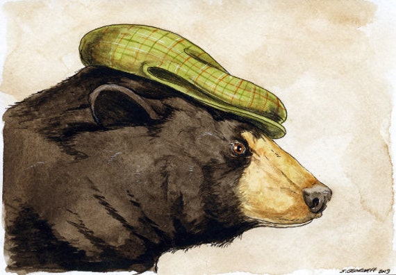 A Handsome Sun Bear~ signed watercolor print
