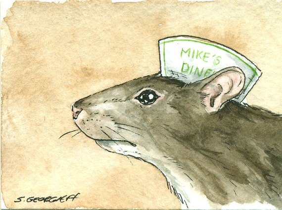 Eat up!!  Rat in a Diner hat