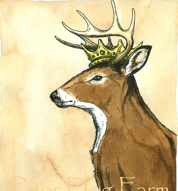 White Tail Deer King (an original hand painted king)