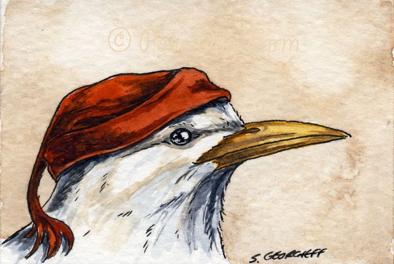 The Rodrigues Starling ~~ No 86 of 100 series- ~ signed watercolor print