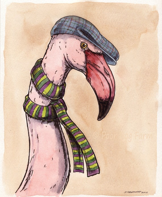 A Dapper Flamingo (an original hand painted bird)