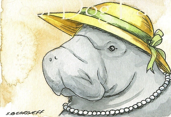 Lady Manatee- 8 x 10 print