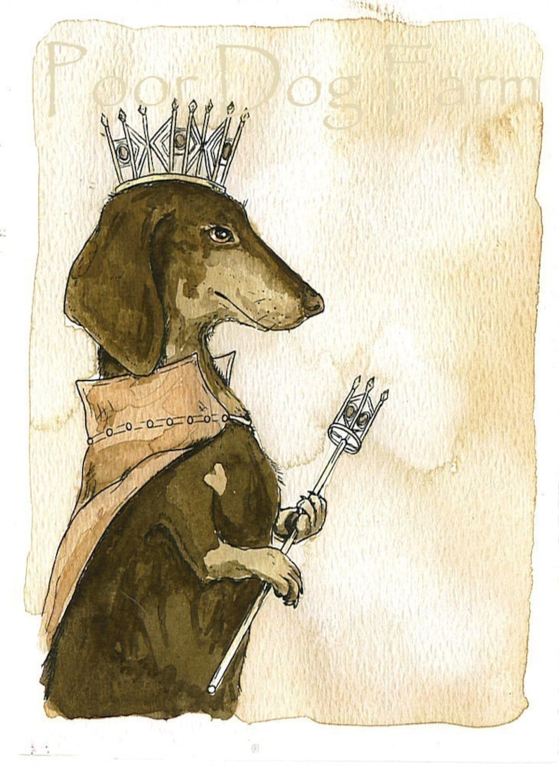 Dachshund Queen 8x10 Sepia Print Etsy