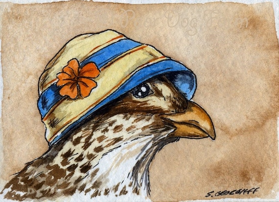 The Heath Hen ~~ No 12 of 100 series- ~ signed watercolor print