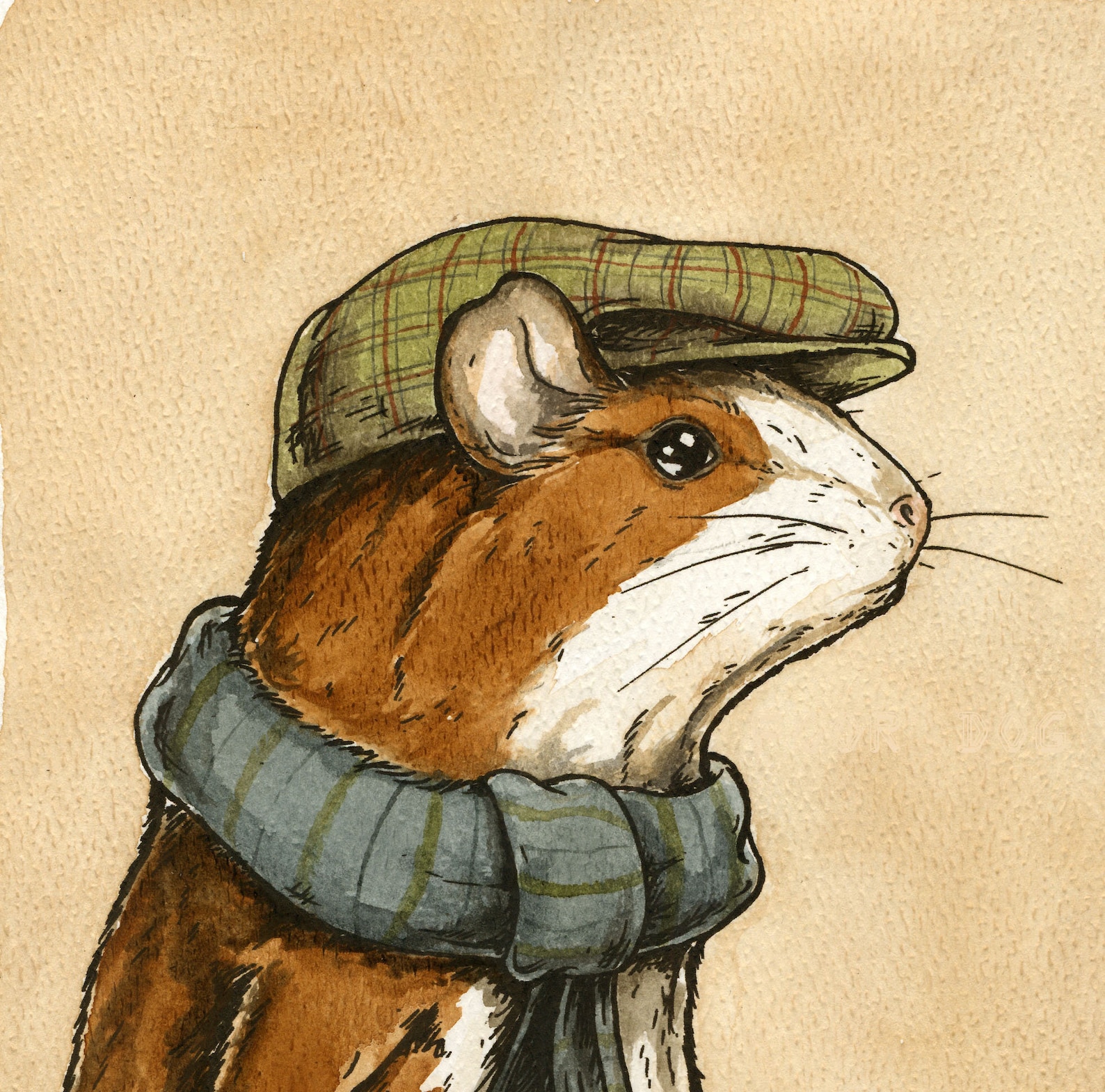 A Dapper Guinea Pig (an Original Hand Painted Hare) - Etsy