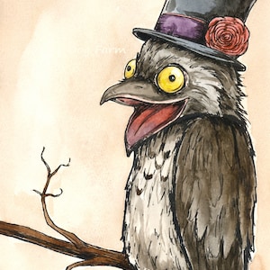 A Handsome little Potoo an original hand painted queen image 2