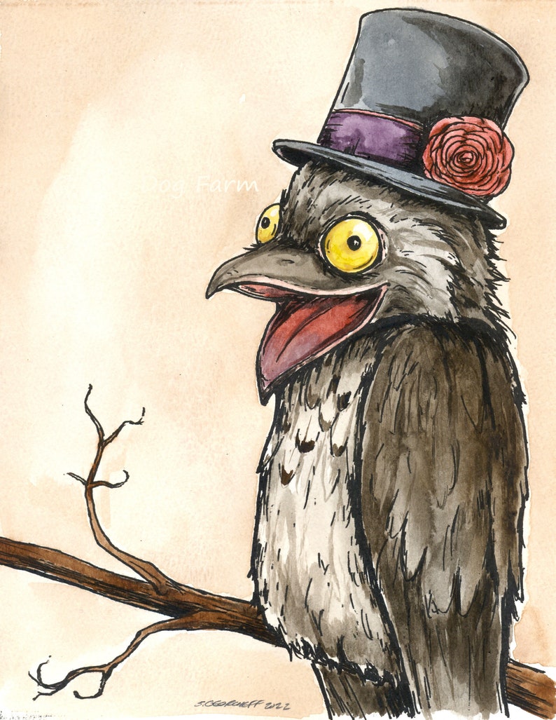 A Handsome little Potoo an original hand painted queen image 2