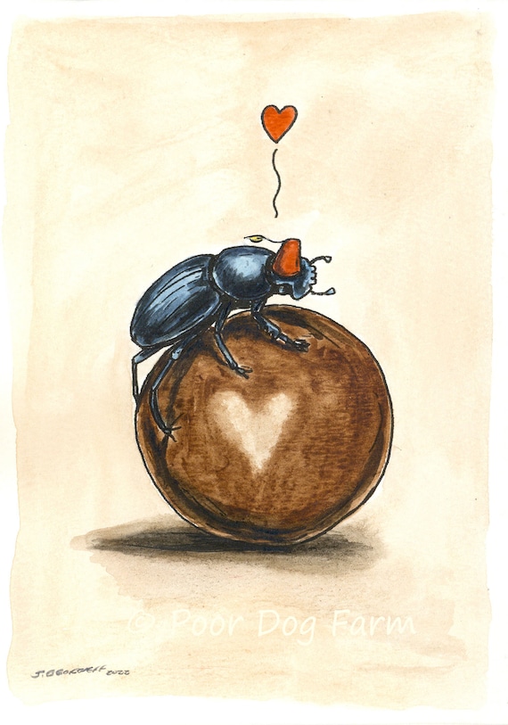 Dung Love matted artwork  (an original hand painted artwork)