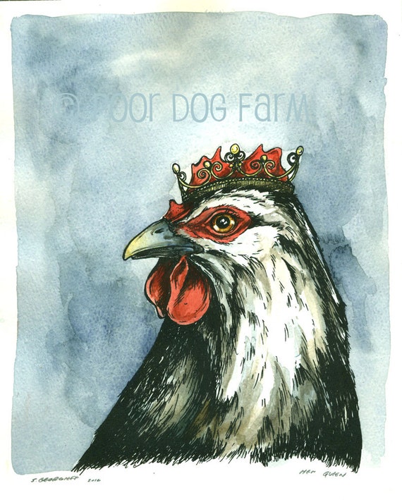 White Hen Queen (an original hand painted queen)