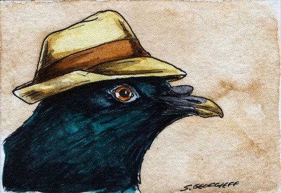 The Spotted Green Pigeon~~ No 40  of 100 series- ~ signed watercolor print